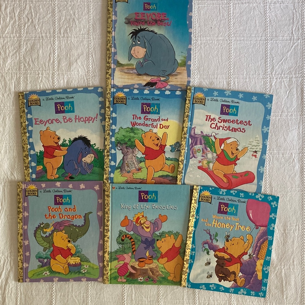 Disney Pooh Storybook Collection with Blue and Yellow Covers Vintage